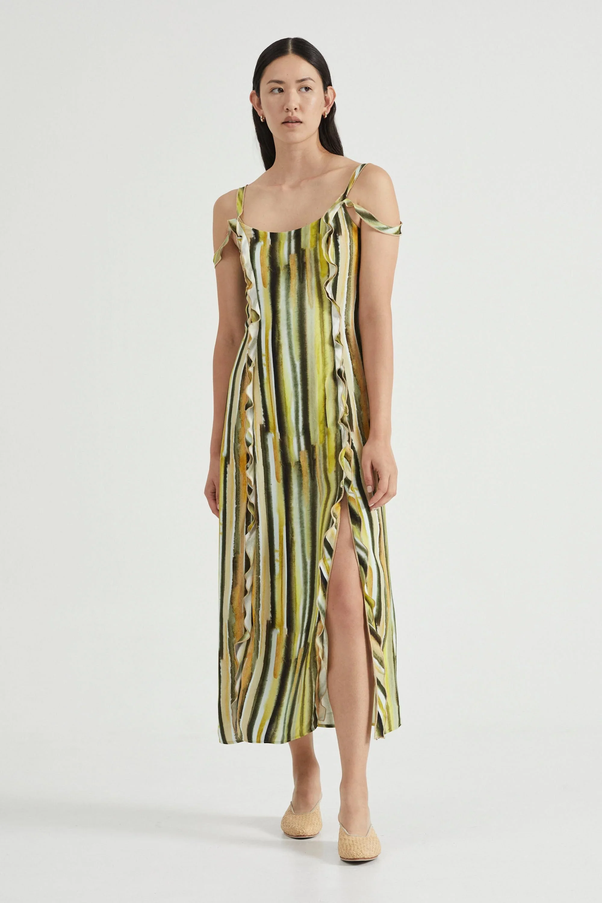 Third Form Stroke Frill Slip Dress - Brush Stroke - Image 2