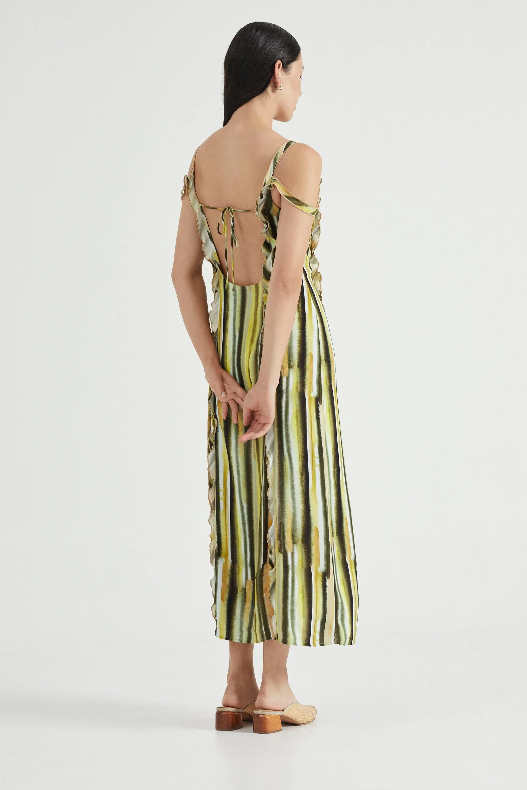 Third Form Stroke Frill Slip Dress - Brush Stroke - Image 3
