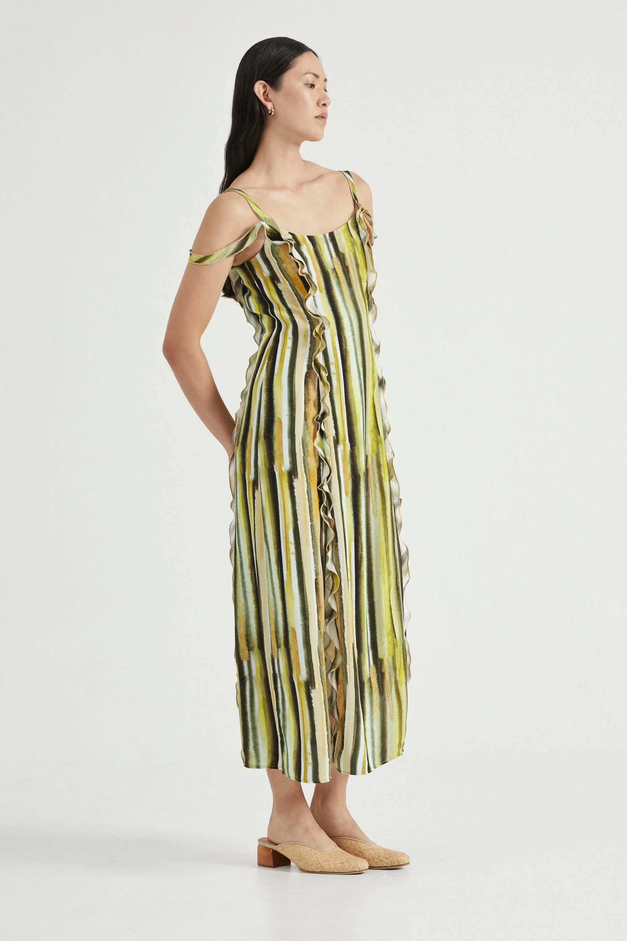 Third Form Stroke Frill Slip Dress - Brush Stroke - Image 4