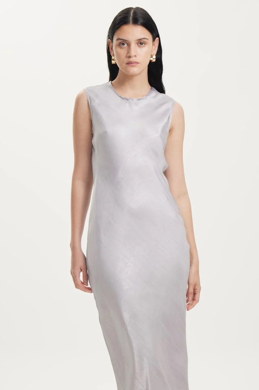 Third Form Untamed Bias Tank Dress - Silver - Image 2