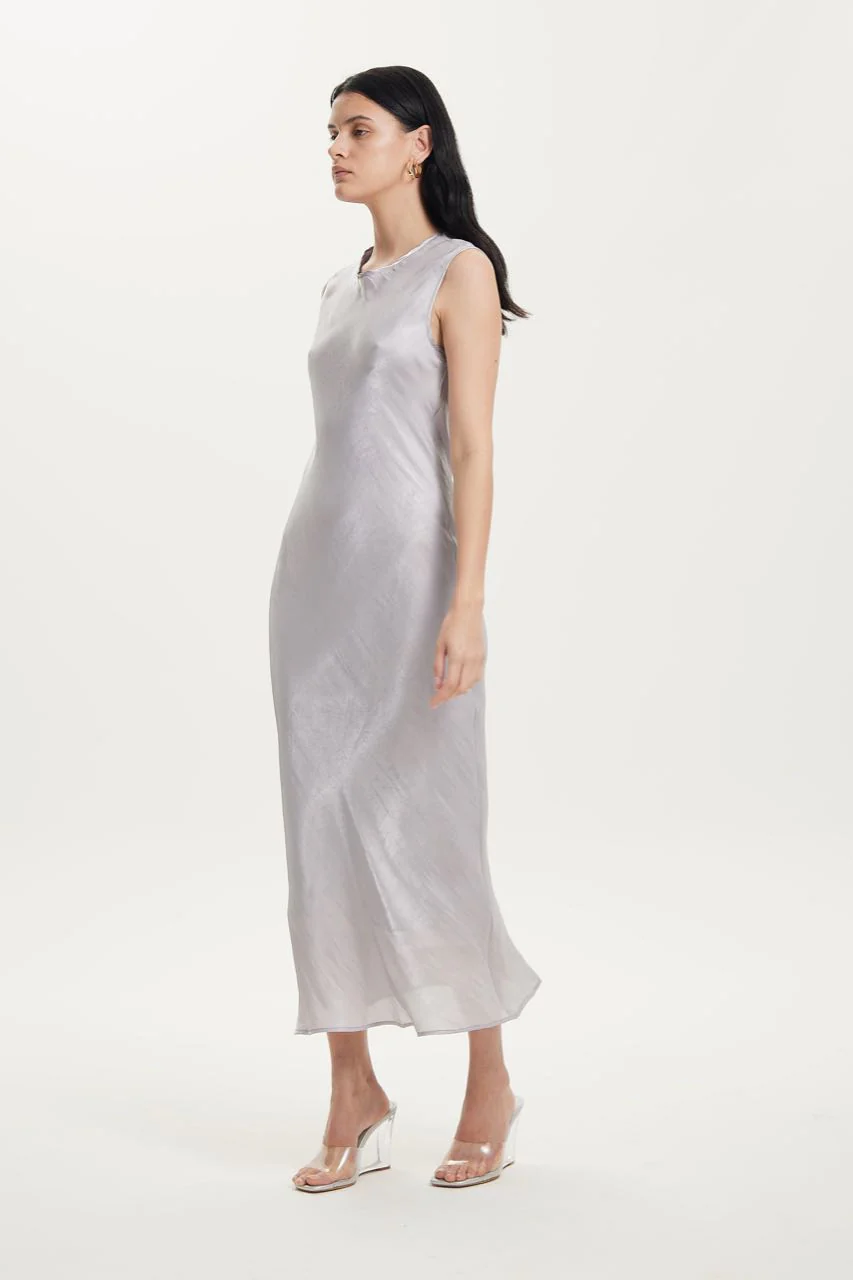Third Form Untamed Bias Tank Dress - Silver - Image 3