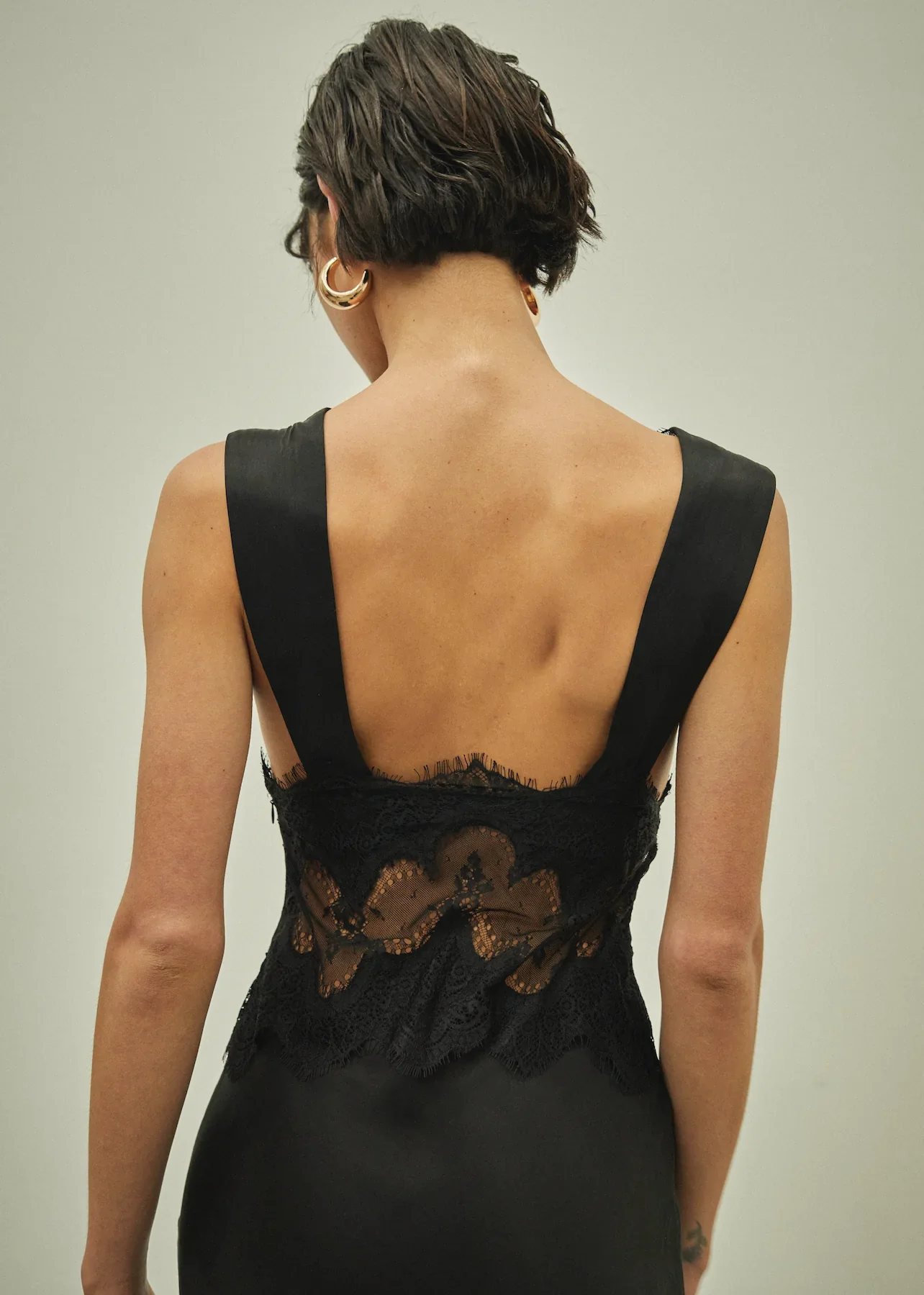 Third Form Visions Lace Deep V Neck Maxi Dress - Ebony - Image 6