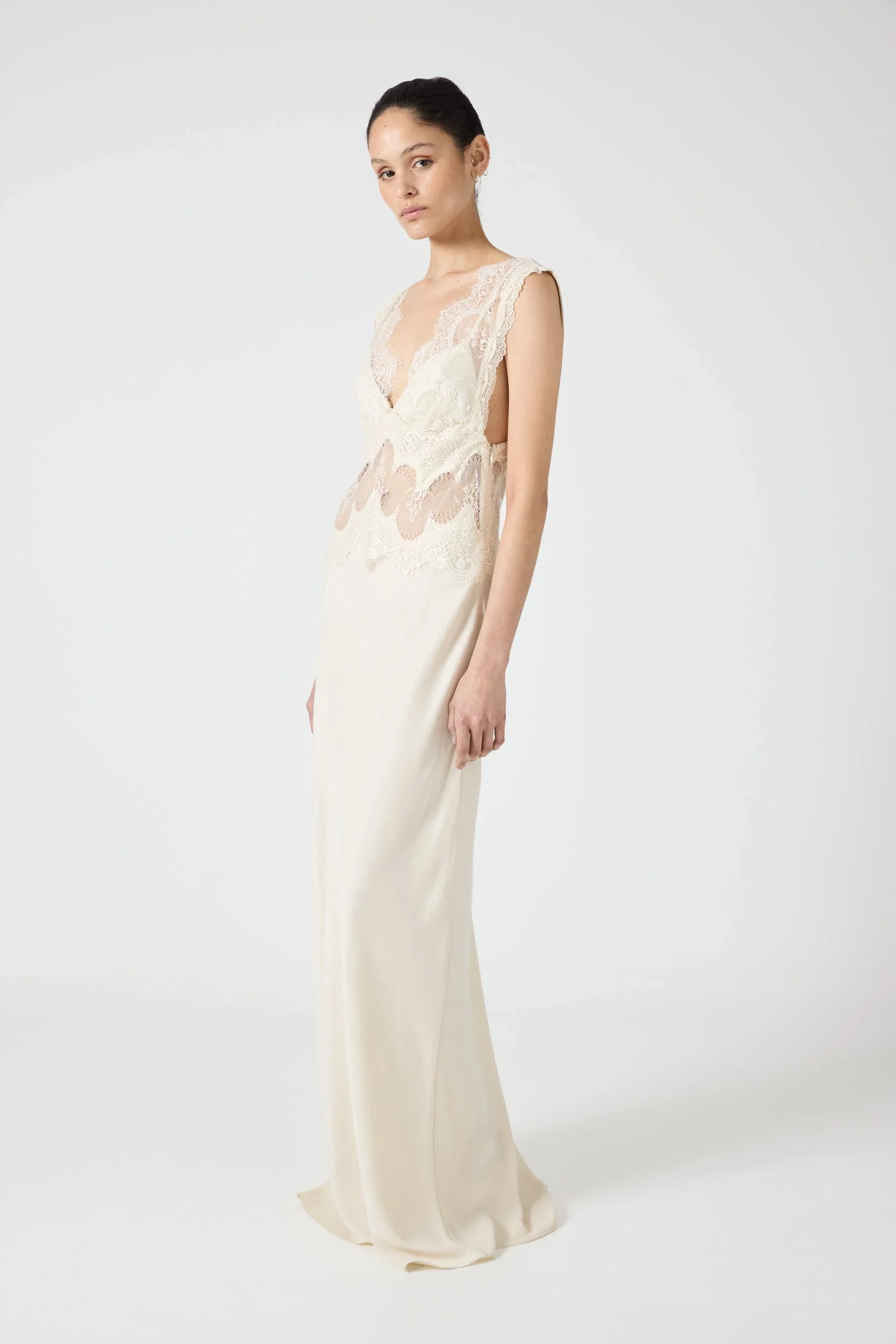 Third Form Visions Lace Floor Length Dress - Buttercream - Image 2