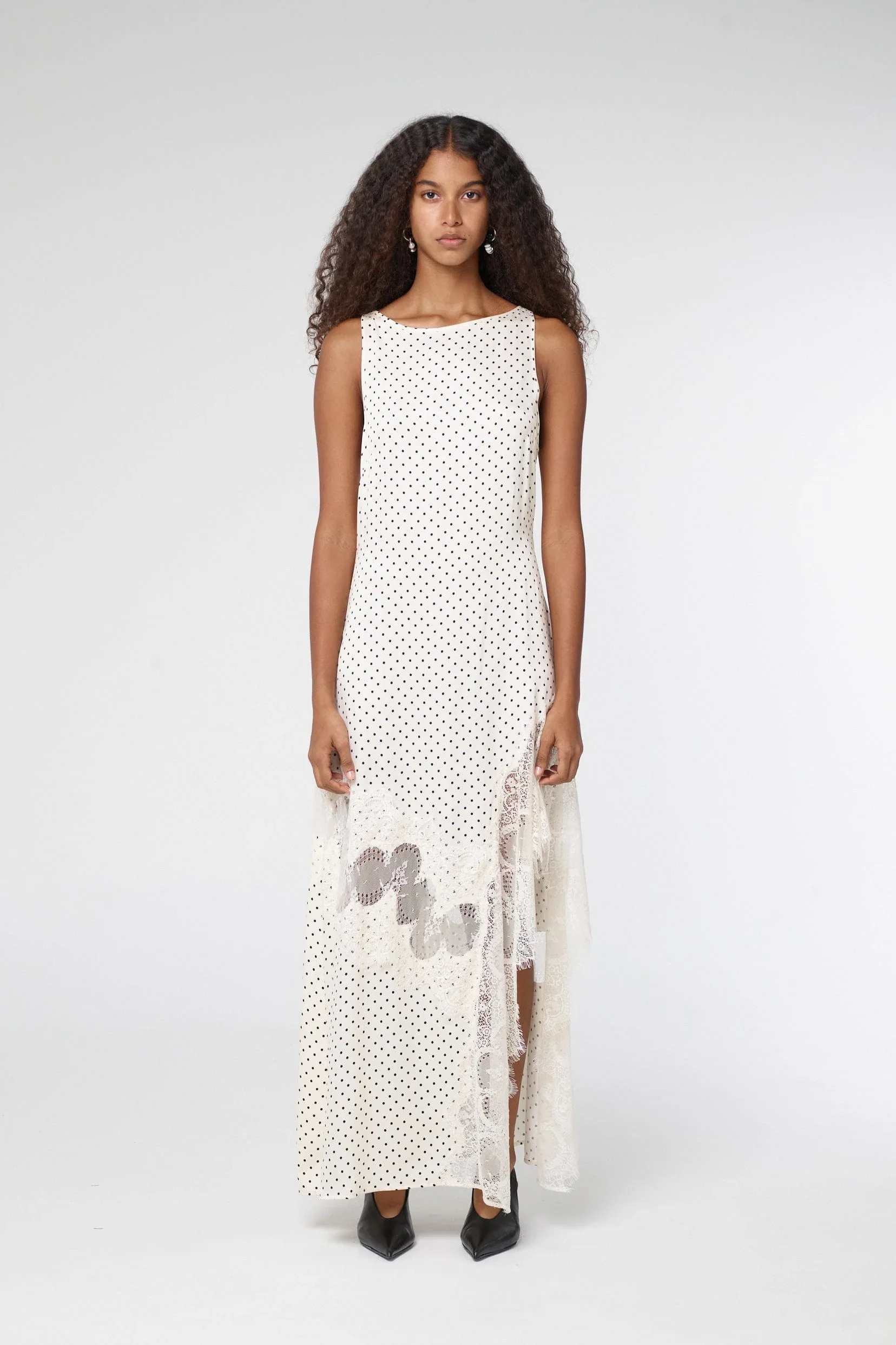 Third Form Visions Lace Frill Dress - Cream Polka Dot