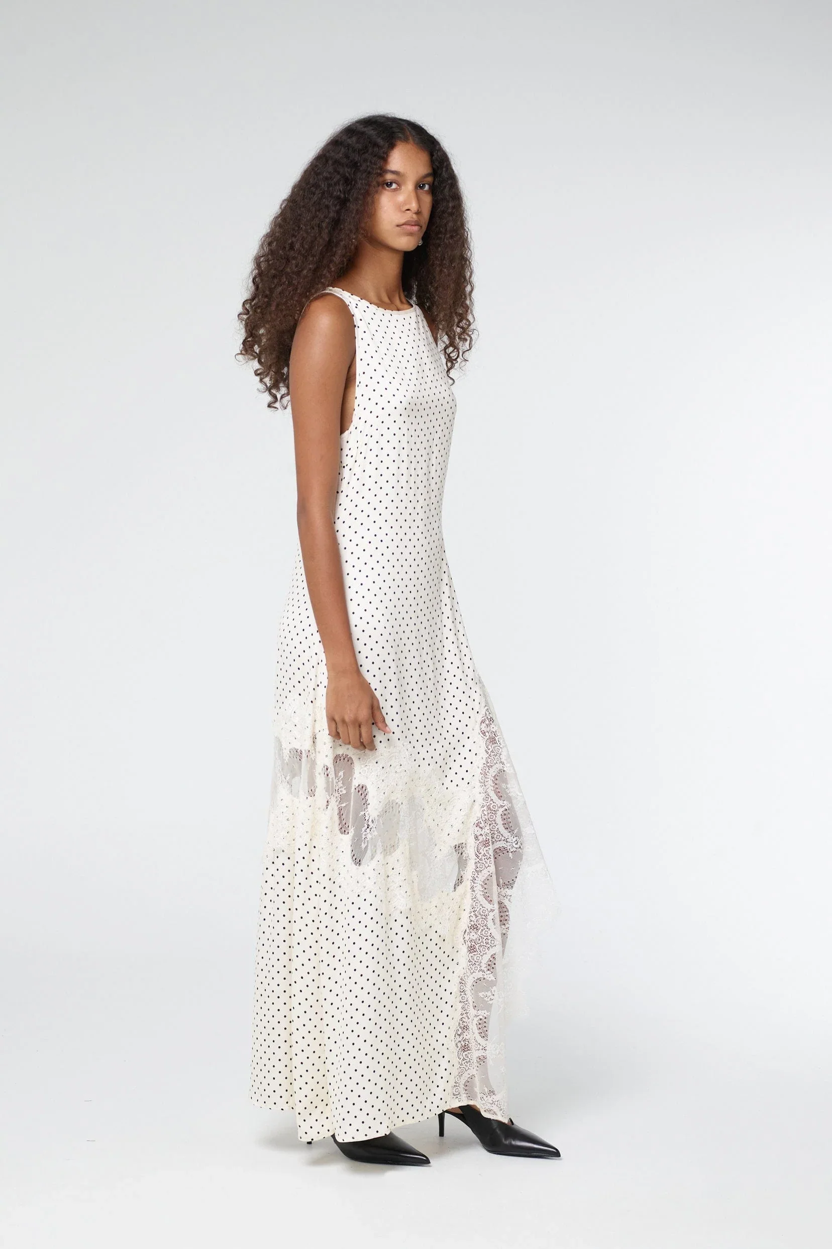 Third Form Visions Lace Frill Dress - Cream Polka Dot - Image 2