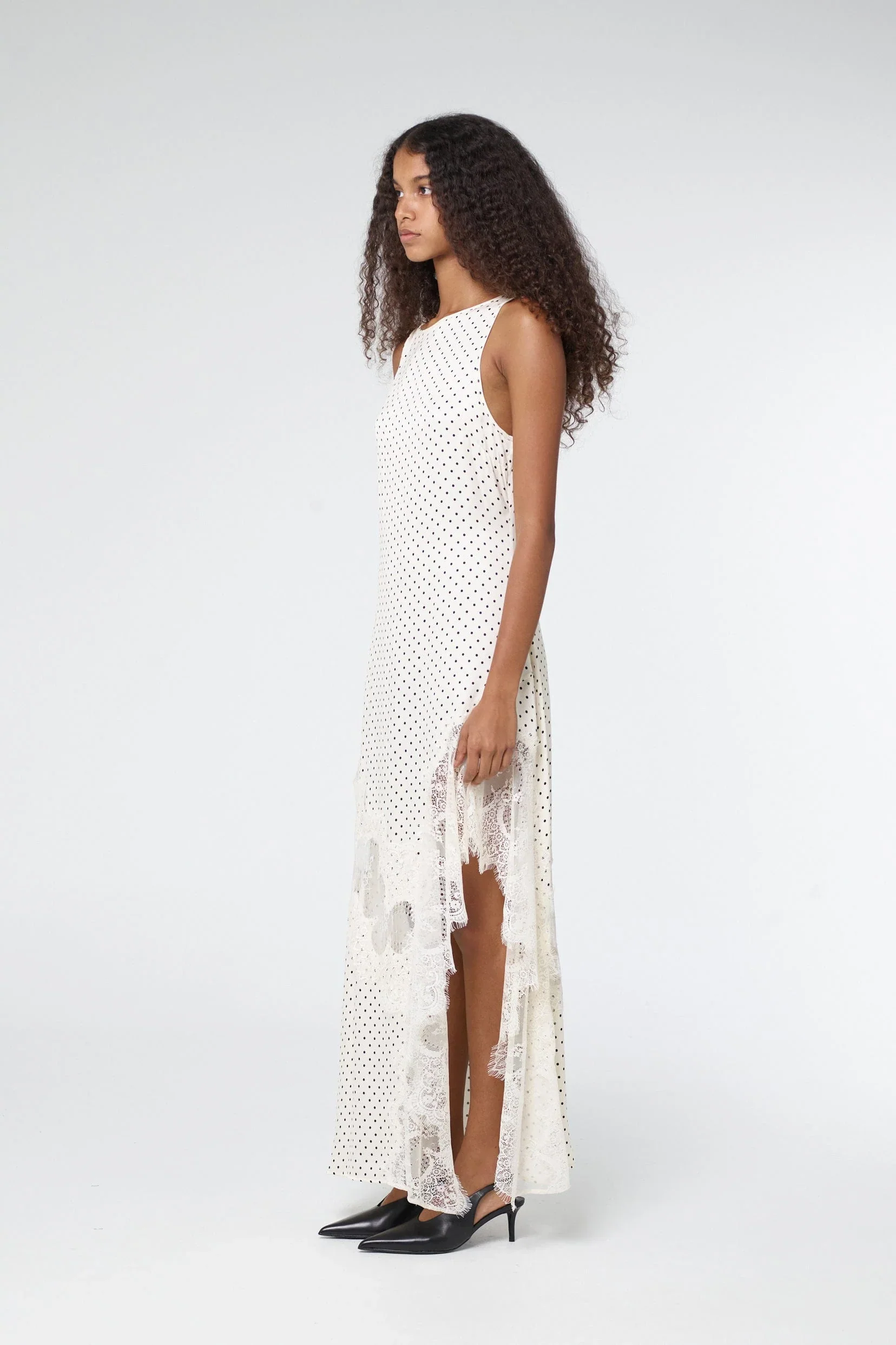Third Form Visions Lace Frill Dress - Cream Polka Dot - Image 4