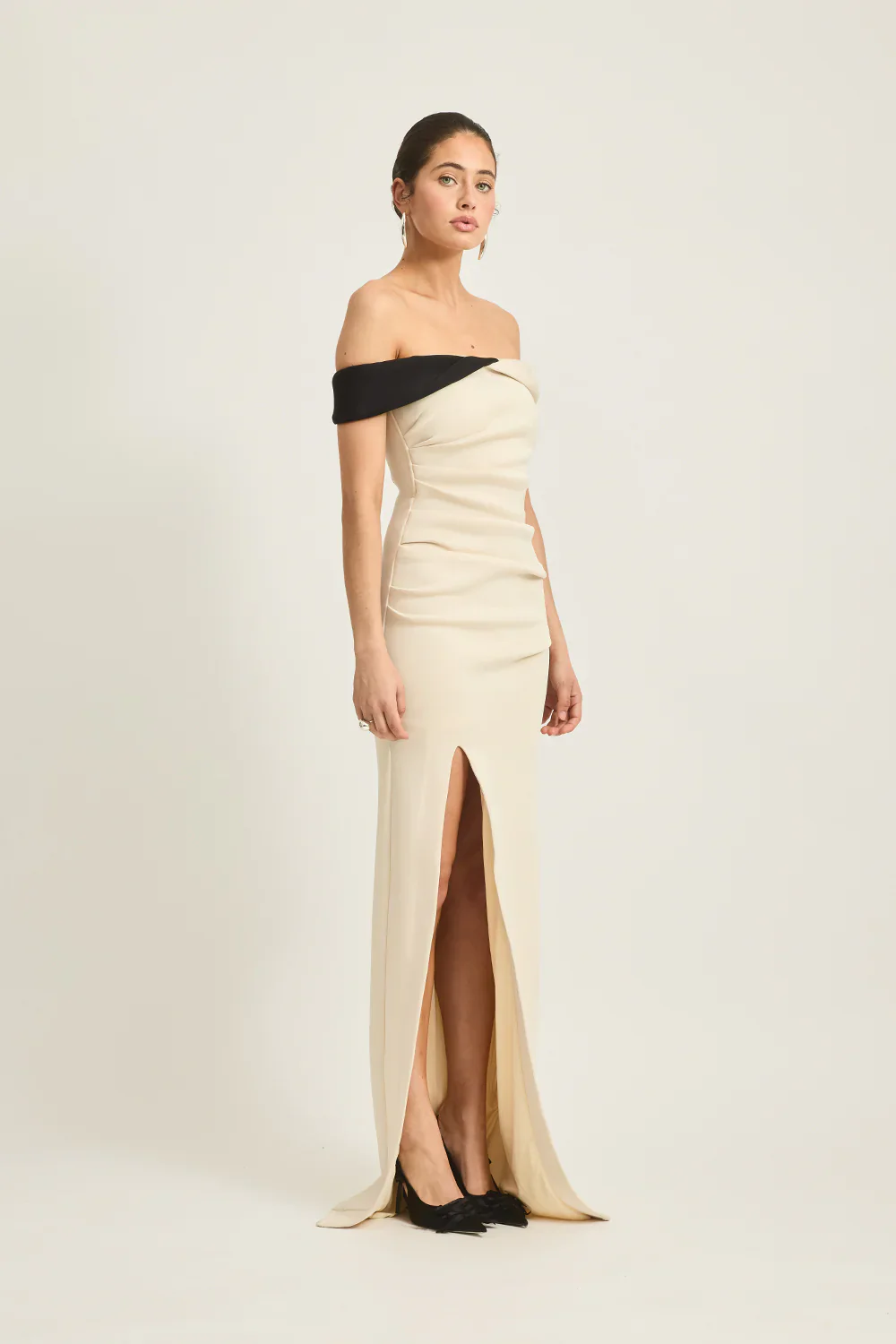 Tojhà Marzanna Gown - Champagne Beige/Black - Image 3