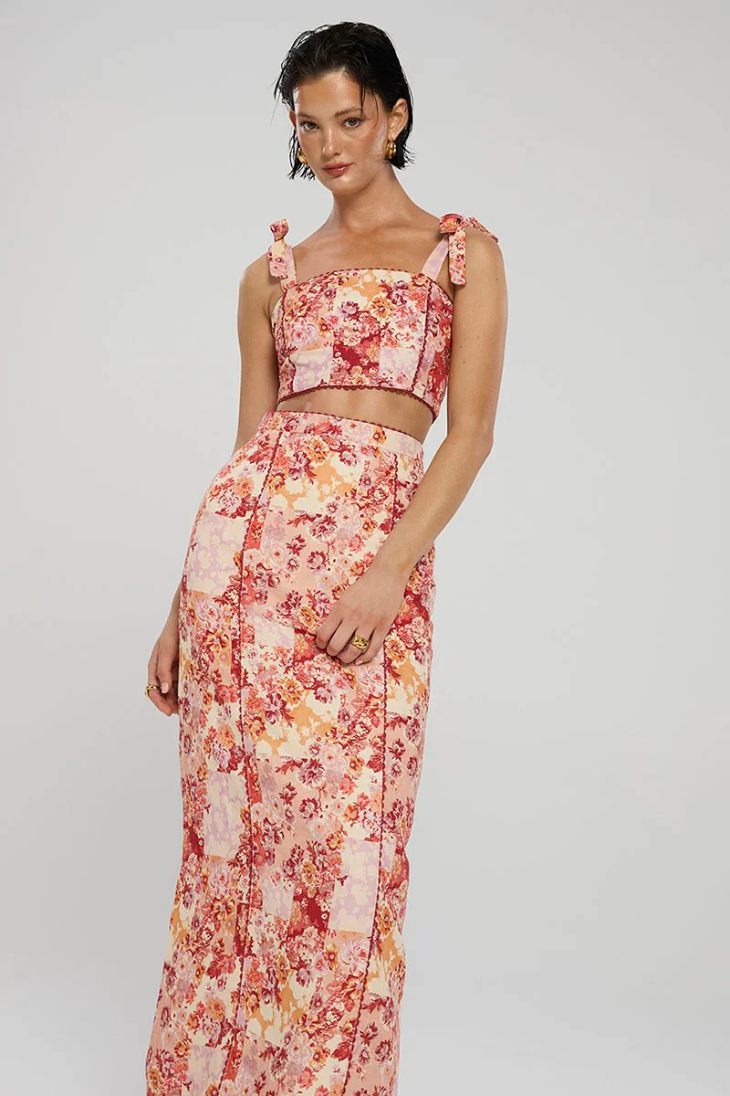 Winona Selca Midi Skirt - Red Print - Image 2