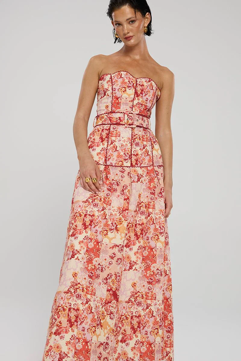 Winona Selca Panel Dress - Red Print - Image 2