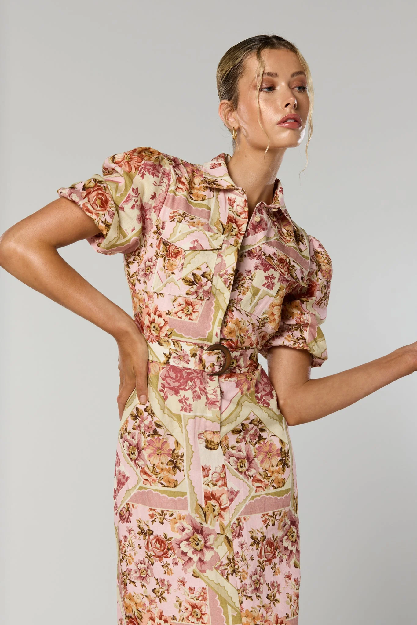 Winona Vaughn Belted Midi Dress - Print - Image 3