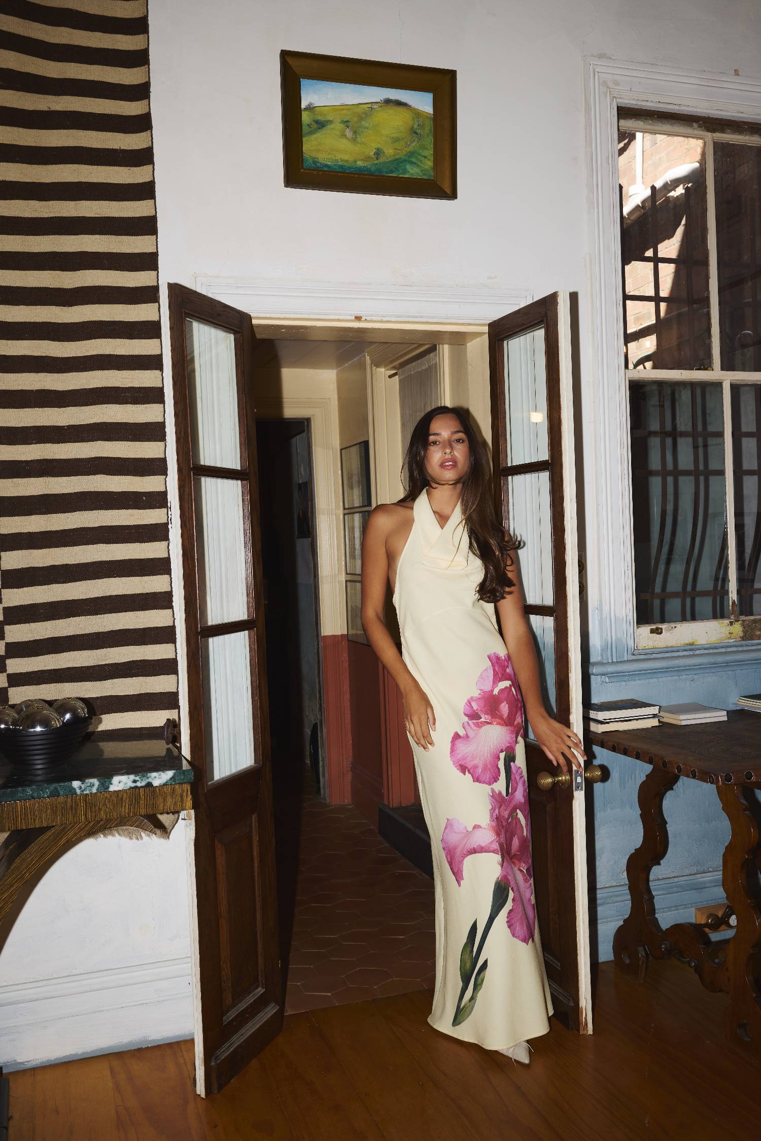 With Harper Lu Cowl Slip Dress - Iris Floral - Image 4